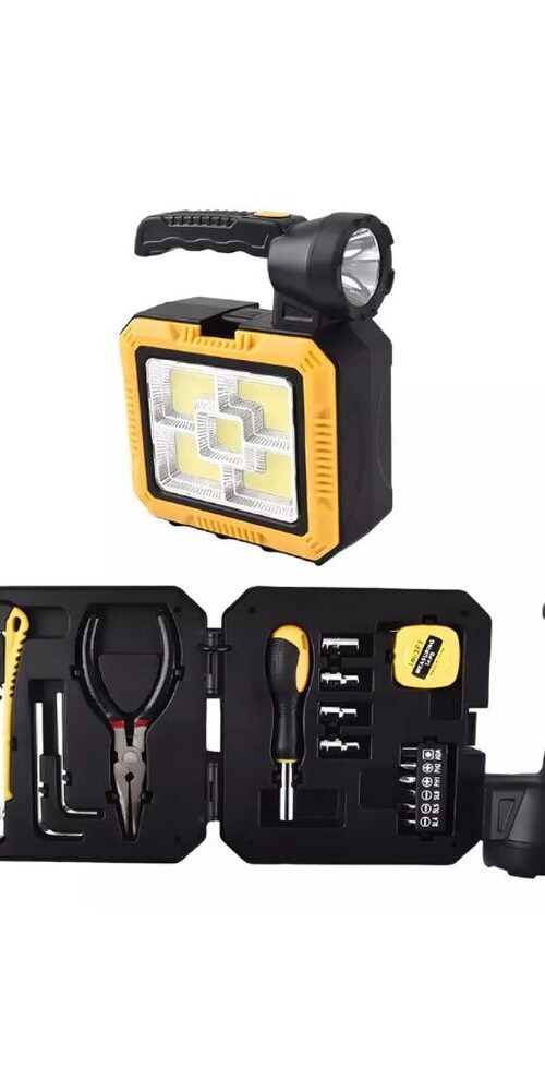 LAMPARA SOLAR PORTATIL CON KIT BASICO DE HERRAMIENTAS