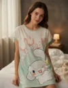 descarga (15) Camisón Pijama Manga Corta Cinnamoroll Color Verde Menta Talla única S a L
