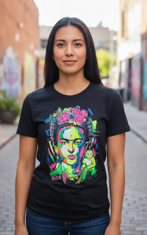 Polera Estampada Frida Kahlo