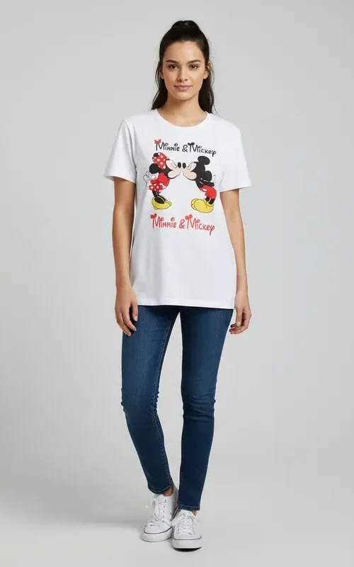 descarga (28) Polera Estampada Minnie Mouse y Mickey Mouse