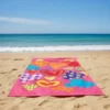 Toalla De Playa Estampada Corazones Medida 140 x 70