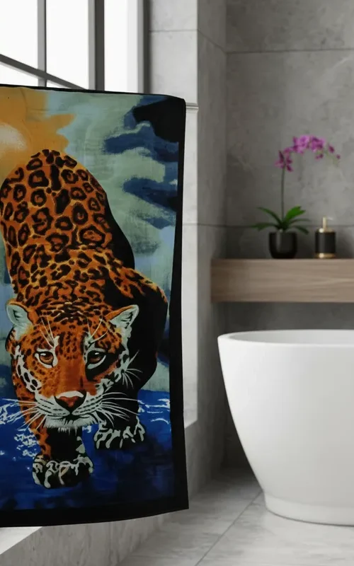 Toalla De Playa Estampada Jaguar Medida 140 x 70