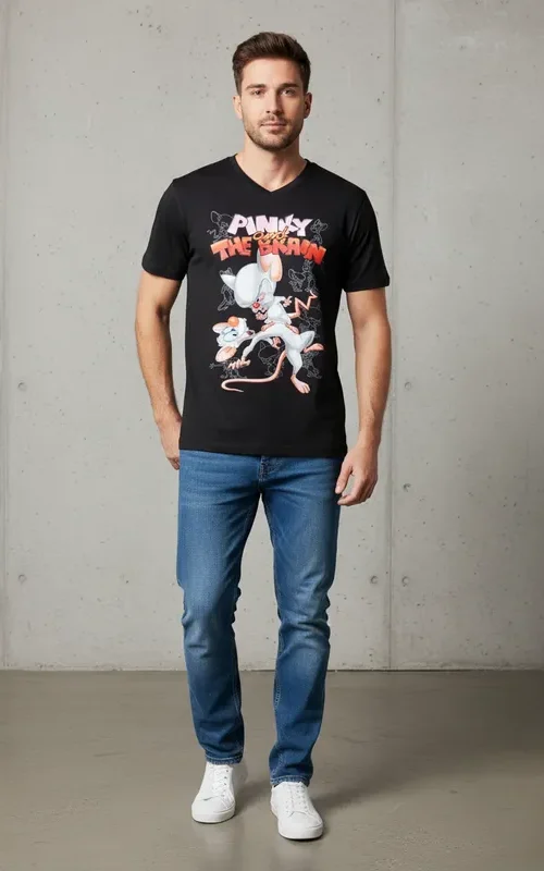 Polera Estampado Pinky y Cerebro