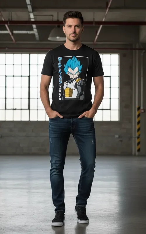 Polera Estampada Vegeta Super Saiyajin Blue