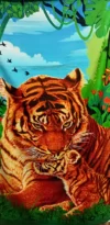 descarga (5) Toalla De Playa Estampada Tigre Medida 140 x 70