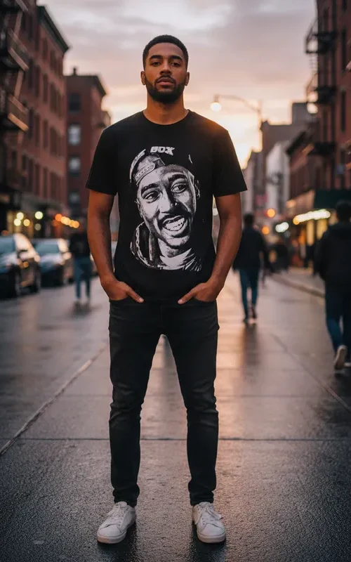 Polera Estampada Tupac Shakur
