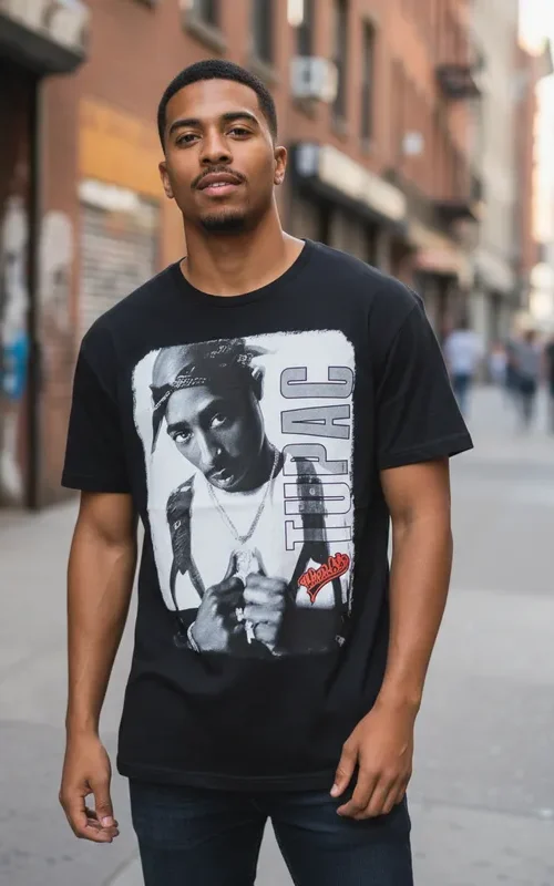Polera Estampada Tupac Shakur