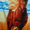 Toalla De Playa Estampada Caballo Medida 140 x 70