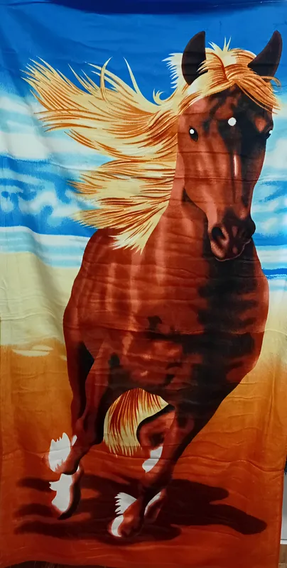 Toalla De Playa Estampada Caballo Medida 140 x 70