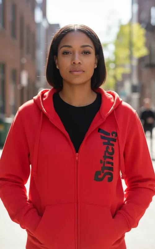 Poleron Con Capucha Con Cierre  Stitch